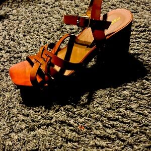 Madden Girl Brown Heeled Sandals Comfortable not too high heelSize 11